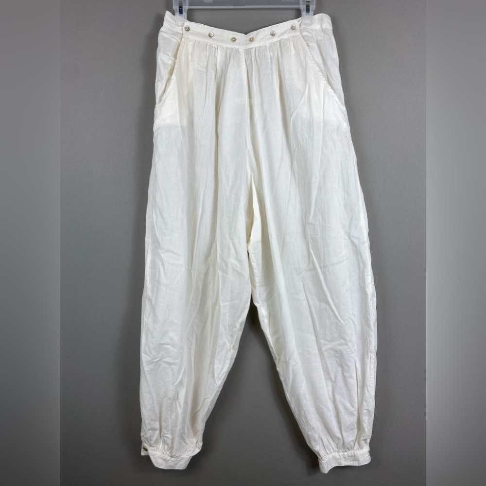 Cali by Cali Dreaming Balloon Baggy Cream Pants XS/S | High Waisted Linen Blend